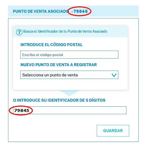 Añade el código del club